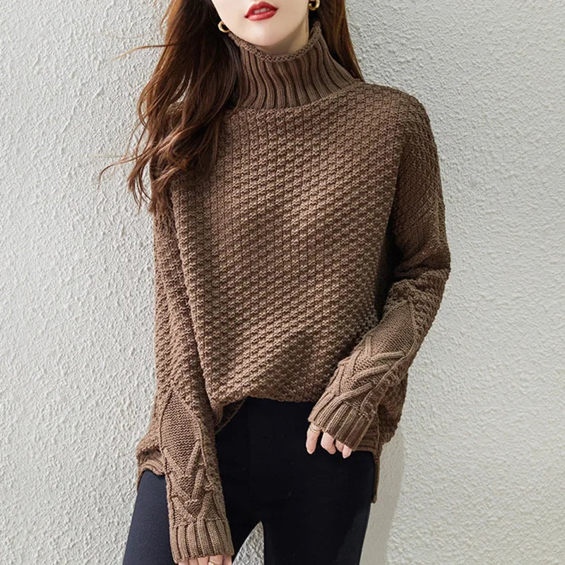 Joanna | Women's Cable Knit Turtleneck Jumper