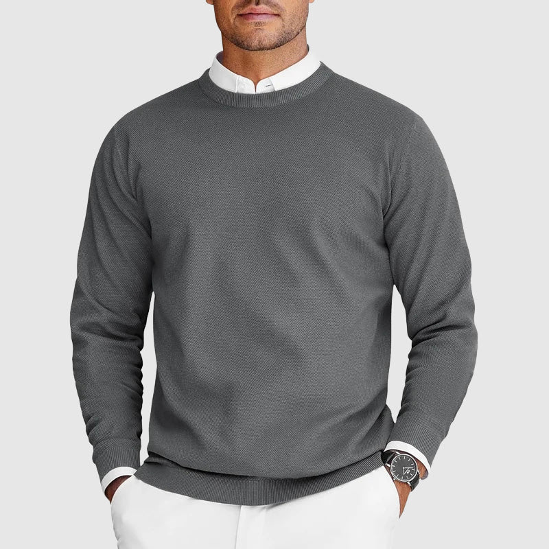 Men’s Crewneck Sweater – Cotton Blend Classic Design
