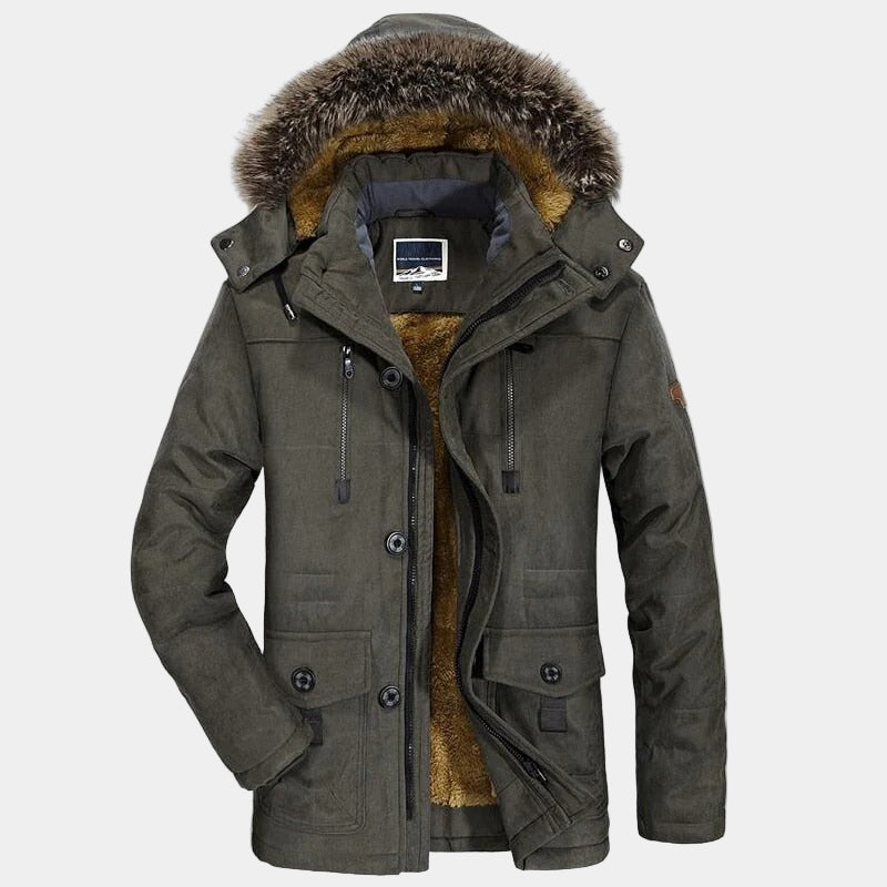 Men’s Winter Parka Jacket with Fur Collar – Warm, Durable & Timeless Style